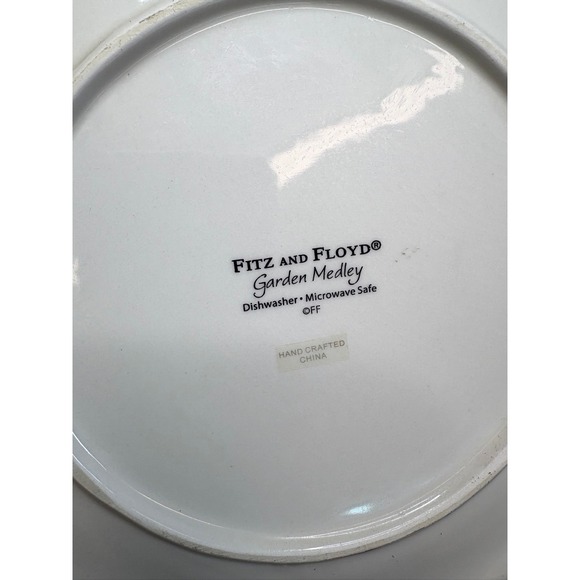 Fitz‎ and Floyd Garden Medley Plate Floral Hand Crafted Dishwasher Safe - Picture 7 of 8